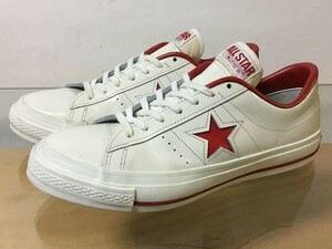 美品 日本製 CONVERSE ONE STAR OX コンバース ワンスター レザー 白赤 US8