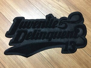 未使用品 JUVENILE DELINQUENT ジュベナイルデリンクエント 刺繍 ワッペン 黒 非売品 レア