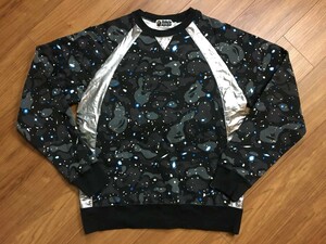 極美品 蓄光 A BATHING APE アベイシングエイプ　space camo スペースカモ クルーネック スウェット サイズXL