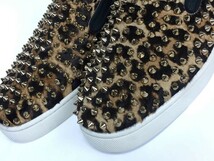 美品 Christian Louboutin クリスチャンルブタン Roller Boat Flat スパイクスタッズ ローラーボート スリッポン レオパードハラコ 41_画像7