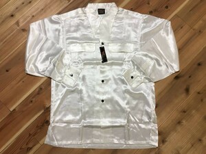 未使用品 JUVENILE DELINQUENT ジュベナイルデリンクエント サテンオープンシャツ XXL ホワイト ズートスーツ チカーノ