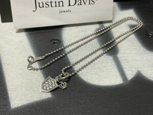 JUSTIN DAVIS Justin Davis SNJ163 SHIELD DOG TAG колье защита персональный медальон Stone Silver925 циркон 45cm 39600 иен 