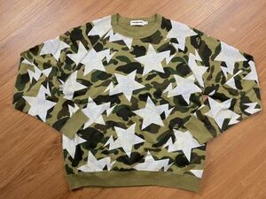 A BATHING APE アベイシングエイプ sta camo スターカモ 猿迷彩 クルーネック スウェット サイズM