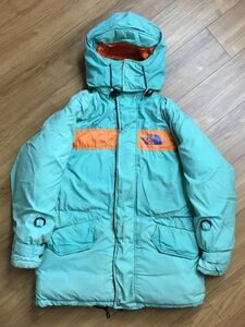 希少 90s THE NORTH FACE ノースフェイス ND-2006 グースダウン ジャケット コート ジェイド×オレンジ サイズM GORE-TEX