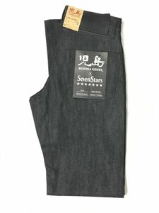 未使用品 400本限定 KOJIMA GENES 児島ジーンズ × SevenStars セブンスター 14oz デニム ジーンズ リジッド 生 W30 RNB-102R BLACK 黒