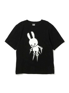 未使用品 CUNE キューン ちょっといいTシャツ 遺影 ブラック ウサギがいる サイズ3