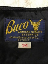 THE REAL McCOY'S リアルマッコイズ BUCO ブコ J-100 シングルライダースジャケット ステアハイド パテッド ツートン 黒白 サイズ34_画像6