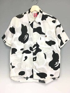 A BATHING APE アベイシングエイプ BIG ABC CAMO ビッグABCカモ 猿迷彩 半袖 シャツ サイズM グレー