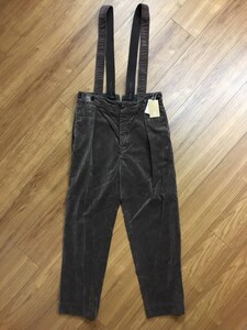 未使用品 Nigel Cabourn ナイジェルケーボン WORKWEAR PANT ワークウェアパンツ ベロア ワンタック サスペンダー レディース ブラウン 8