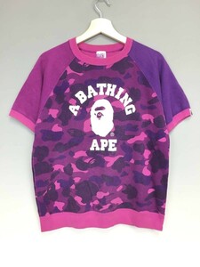 A BATHING APE アベイシングエイプ 1stカモ 猿迷彩 半袖 スウェット サイズS