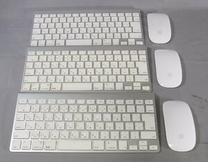 B38564 O-02058 Apple Wireless Keyboard A1314×3 / Magic Mouse A1296×3 計6個セット ジャンク