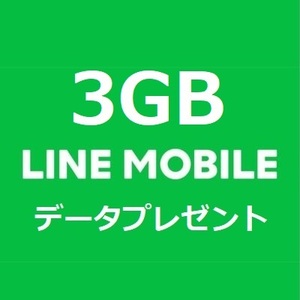 2月分 3GB LINEモバイルデータ データプレゼント 匿名取引 パケット 容量 追加購入 LINEモバイル ラインモバイル