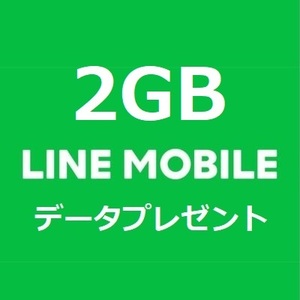 2月分 2GB LINEモバイルデータ データプレゼント 匿名取引 パケット 容量 追加購入 LINEモバイル ラインモバイル