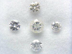 [Shimoe]最落無し！１円～ホワイトカラー系　Iクラス　合計０．７７ｃｔ　天然ダイヤルース