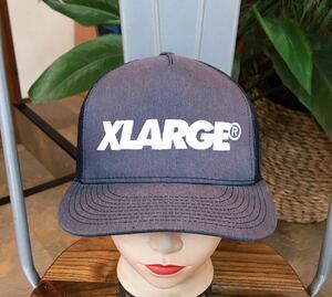 XLARGE／メッシュキャップ／ネイビー系／OSサイズ(約57〜60㌢)