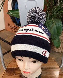 未使用品／Champion／チャンピオン／ニットキャップ／ネイビー／サイズ56〜58㌢／UNISEX