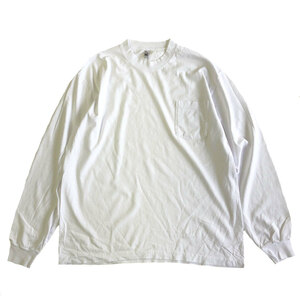 LOS ANGELES APPAREL ロサンゼルスアパレル 6.5oz 長袖Tシャツ　ホワイト　Mサイズ　Garment Dye ロンT MADE IN USA