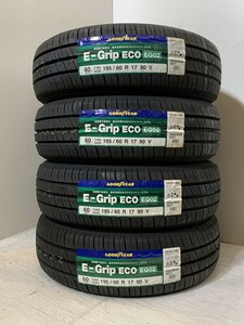 保管袋付【送料無料】未使用夏タイヤ ４本セット 195/60R17 90V(SGY104-51)GOODYEAR E-Grip ECO EG02 2020年～ プリウスなど 195/60/17