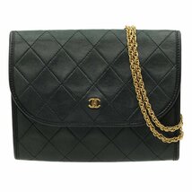 ★D2111 シャネル マトラッセ ココマーク ラムスキン プッシュロック ミニ ショルダーバッグ ブラック CHANEL ヴィンテージ レディース★_画像1