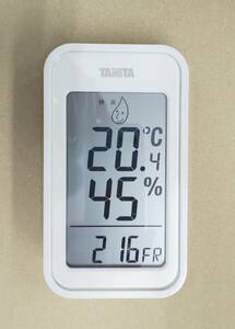 【開封・通電確認済み】タニタ TANITA デジタル温湿度計 TT-589-IV(アイボリー)