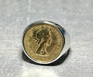 23号！　6ペンスコインリング 指輪　アクアシルバー　silver