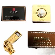 1円 イタリア ボニア BONIA 自立 2way ハンドバッグ ショルダー 台形 スクエア 自立 ゴールド金具 彫刻 バロック 絵画 調整 ショルダー調整_画像9