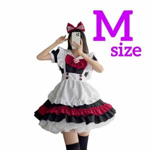 ☆Mサイズ☆メイド服セット ロリータ コスプレ コスチューム レディース カチューシャ付き