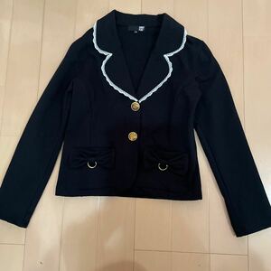  free shipping SAUCY PLUS black × race. jacket 150cm black graduation ceremony . clothes postage included 