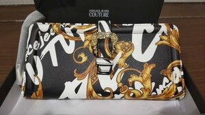 VERSACE JEANS COUTURE ヴェルサーチジーンズクチュール 長財布 バロック バロッコ ブラック 