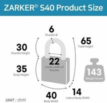 Zarker S40ステンレススチール錠-さび止め、コンテナ倉庫、屋外倉庫、外部車両など悪条件の天候に最適_画像4