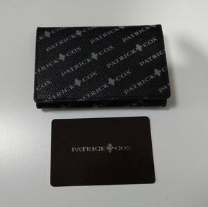 新品 PATRICK COX パトリックコックス 二つ折り カード入れ　ブラック × グレー