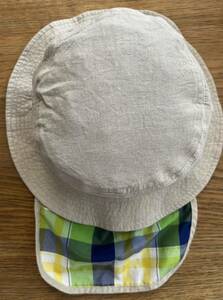 1 times short hour use * Blanc shes* sunshade attaching * hat * hat *54cm* beige × check * green group *Branshes