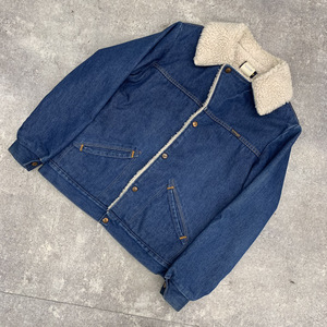 ★ Wrangler ラングラー ボア ランチ コート デニム ジャケット 80s USA製 カバーオール ホースマーク ブルー 青 サイズM 74256NV 104