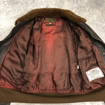 ● AVIREX アヴィレックス G-1 M-422A Flight Leather Jacket フライト レザー ジャケット ハンドペイント IDEAL ブラウン 茶 サイズ38 104_画像4