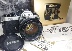 【終活整理】Nikon NEW FM2 美品元箱付＋Ai NIKKOR 50mm f1.2 シンデレラ単焦点 各動作良好 露出計メーターOK 光学良好 ニコンフィルム一眼