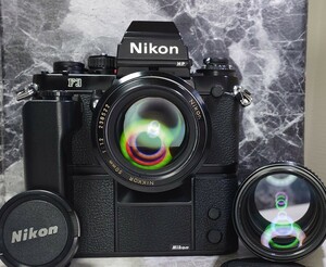 【終活整理】 Nikon F3HP 美品＋Ai NIKKOR 50mm f1.2 シンデレラ単焦点＋135mm f2.8＋モータードライブMD−4 各動作良好 光学良好 連写OK