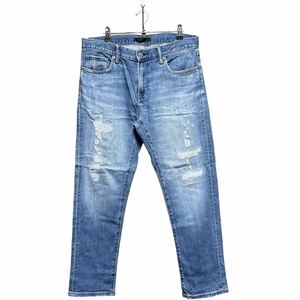 ●洗濯プレス済み● UNIQLO JEANS ユニクロジーンズ 雰囲気◎ ダメージ加工 デニムパンツ w33インチ 【1748】