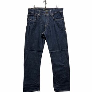 * laundry Press ending * EDWIN Edwin 503zero dark blue Denim pants si-m less Denim made in Japan w32 -inch [1798]