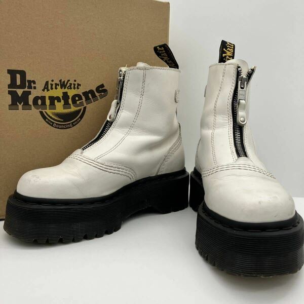【簡易メンテ済】ドクターマーチン Dr.Martens ジェッタ JETTA ブーツ 8ホール UK3 (約22-22.5cm) サイドジップ 厚底 白 ホワイト 黒