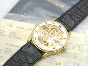 1円◆稼働◆　ブッフェラ　7040 503　　ゴールド　手巻き　ユニセックス　腕時計　保　説　M263