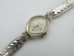 1円□ジャンク□　ハミルトン　　14K　シルバー　手巻き　レディース　腕時計　　J18908