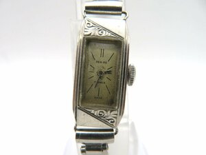 1円□ジャンク□　デンロ　　プラチナ　シルバー　手巻き　レディース　腕時計　　J55306