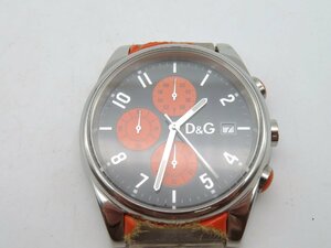1円◆稼働◆　D&G　　　ブラック/オレンジ　クオーツ　メンズ　腕時計　　L942