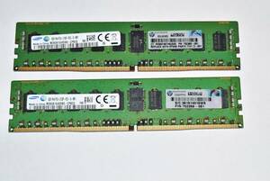 【送料込み・即決】SAMSUNG純正 DDR4 2133 PC4-17000 Registered ECC REG RDIMM 8GB×2枚 計16GB 8G 16G 両面実装