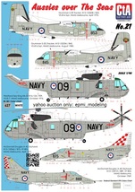 CTA-21 1/48 CTA オーストラリア海軍 S-2E/SeaKing/A-4Gスカイホーク用デカールセット_画像1