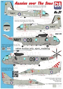 CTA-21 1/48 CTA オーストラリア海軍 S-2E/SeaKing/A-4Gスカイホーク用デカールセット