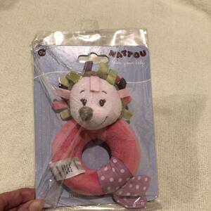 new goods tag attaching clattering baby toy pink 