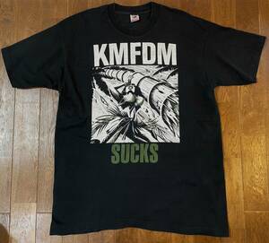 90's KMFDM SUCKS Tシャツ XL オリジナル ヴィンテージ バンドT USA製インダストリアル メタル オルタナ 当時物