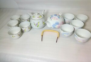 茶道具 茶器セット 　急須/ ティーポット　 湯呑み　5客揃×2セット　12個 まとめて　西峰/他　湯呑/湯飲み　有田焼　茶器　陶器