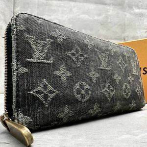 1円■最高級■ LOUIS VUITTON ルイ ヴィトン メンズ デニム モノグラム ジッピーウォレット LV ラウンドファスナー 長財布 ウォレット